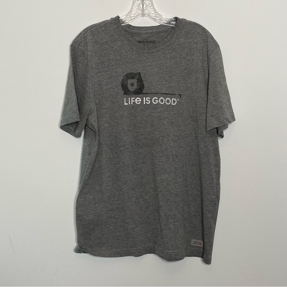 Life Is Good Grey Tape Measure Crusher Tee